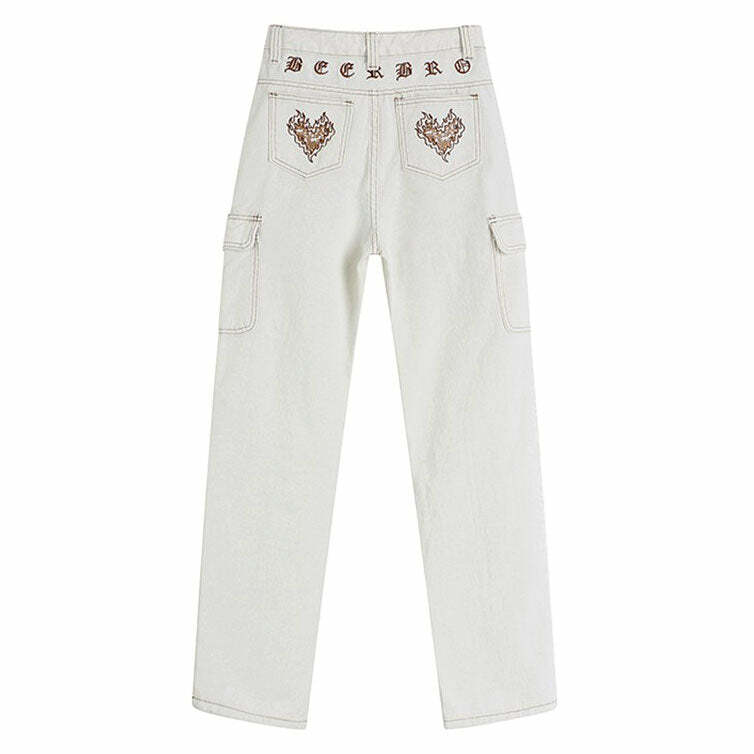 Heart Embroidery Cargo Jeans: Trendy Outfit Ideas for Every Occasion