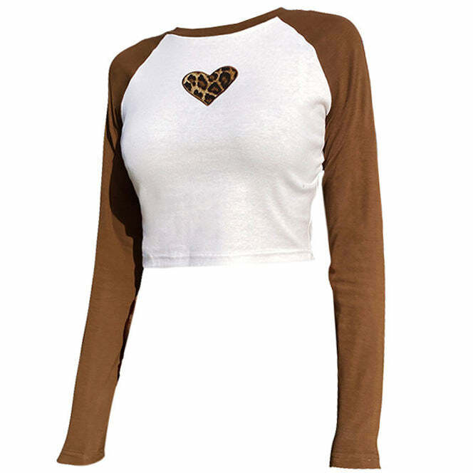 Heart Raglan Tee - Cute 2000s Outfits, Y2K Fashion, Vintage Style Top