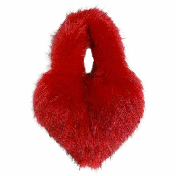 Heart Shape Fuzzy Handbag: Cute Outfit Ideas for Concerts & Casual Outfits