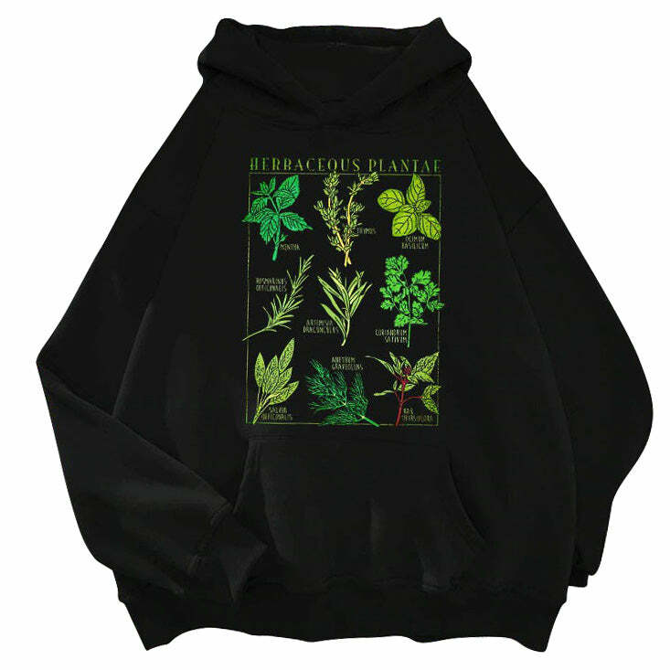 Herbaceous Plantae Hoodie - Cute 2000s Outfits & Y2K Fashion Inspiration