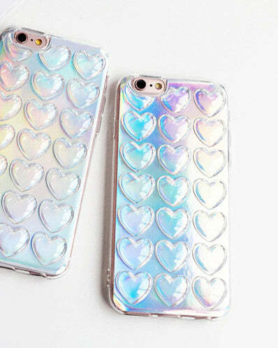 Holographic Heart Case | Cute 2000s Outfits & Y2K Fashion Inspiration