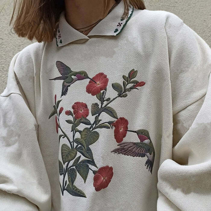 Hummingbird Vintage Sweatshirt | Cute 2000s Outfits & Y2K Fashion