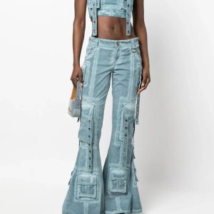 Hybrid Harness Split Jeans | Y2K Fashion, 2000s Outfits, Flair Jeans