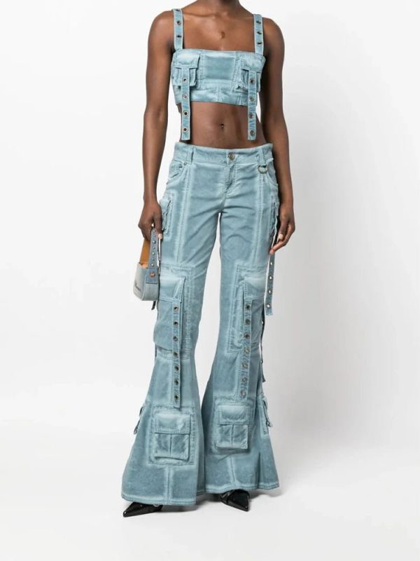 Hybrid Harness Split Jeans | Y2K Fashion, 2000s Outfits, Flair Jeans