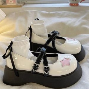 Kawaii Moon & Star Platform Mary Janes Shoes for Dreamy Outfit Ideas