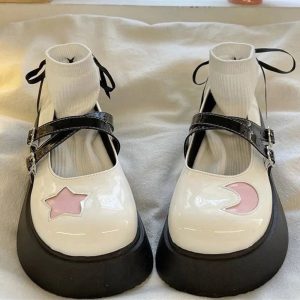 Kawaii Moon & Star Platform Mary Janes Shoes for Dreamy Outfit Ideas