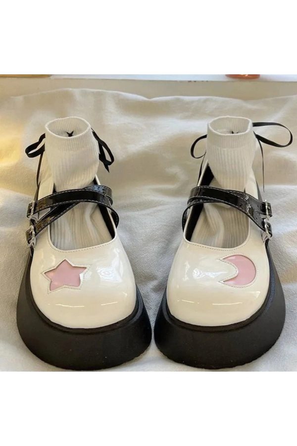 Kawaii Moon & Star Platform Mary Janes Shoes for Dreamy Outfit Ideas