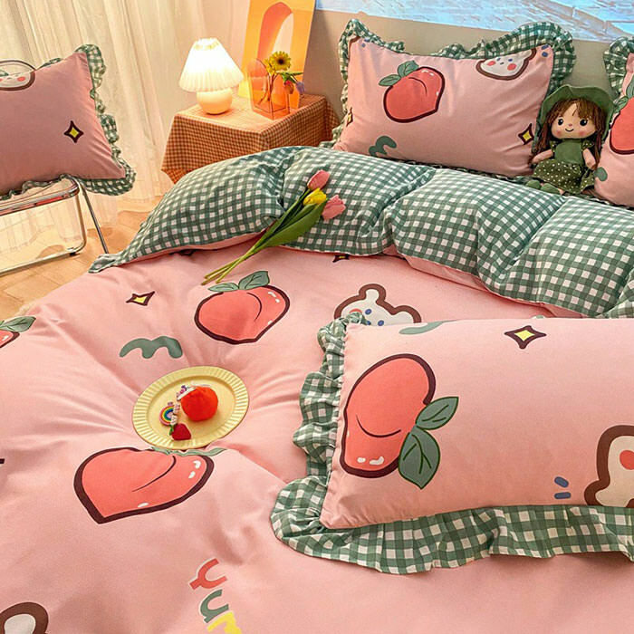 Kawaii Peach Bedding Set: Dreamy Outfit Ideas for Cozy Spring Vibes 🍑