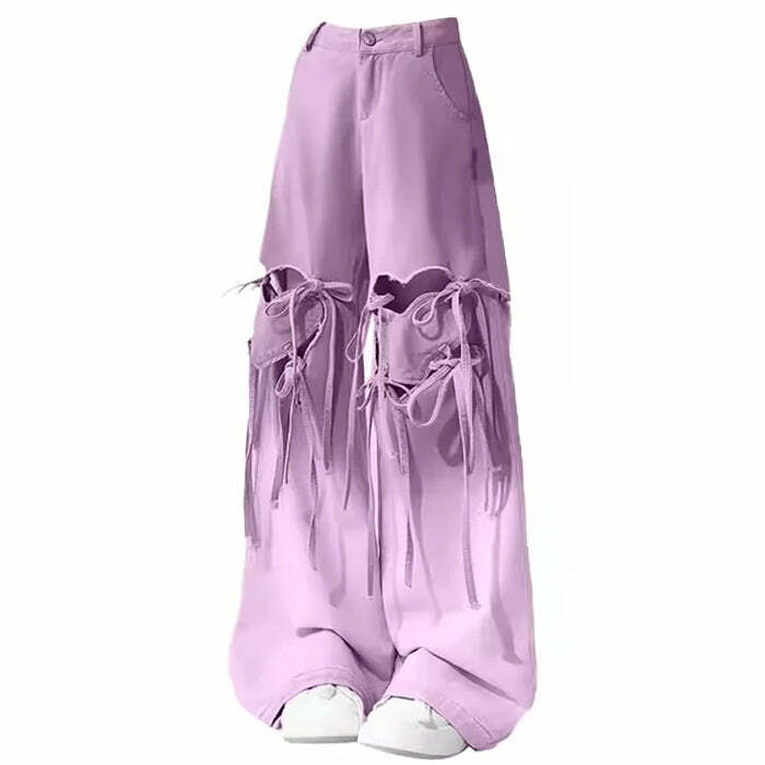 Knee-Heart Gradient Pants - Cute 2000s Outfits, Y2K Fashion Inspiration