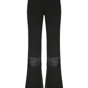 Lace Panel Flare Pants: Chic Outfit Ideas for Concerts, Dates