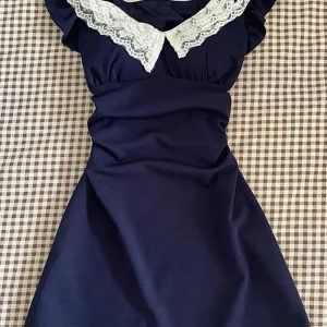 Lace-Trimmed Vintage Doll Dress: Perfect for Prom, Concerts & Date Nights