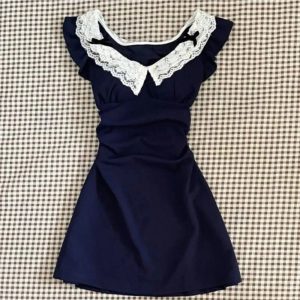 Lace-Trimmed Vintage Doll Dress: Perfect for Prom, Concerts & Date Nights