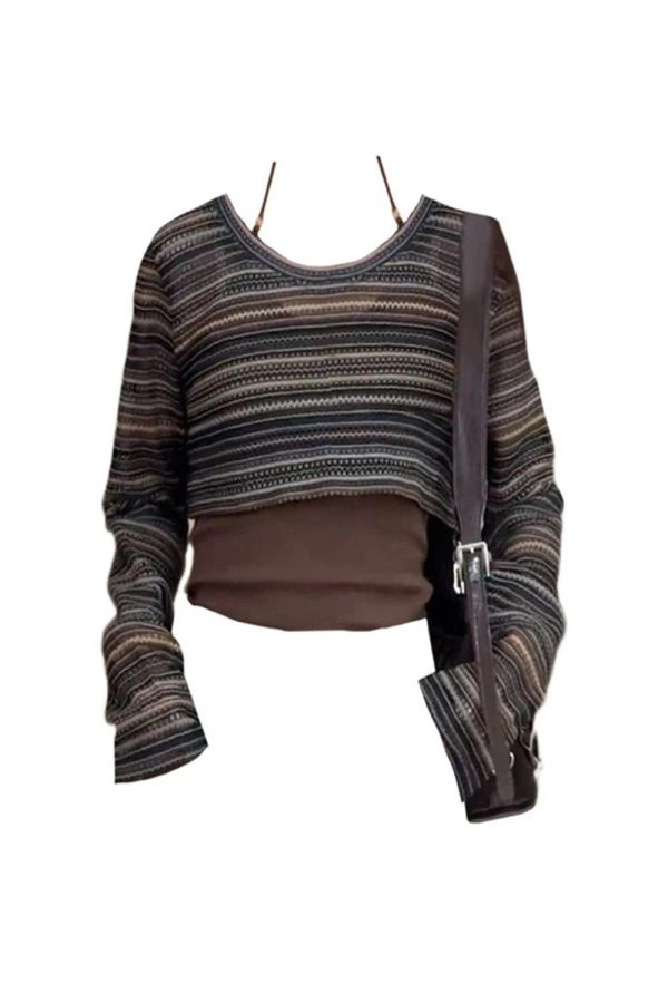 Layered Boho Knit Crop Top: Perfect for Spring Outfits & Concert Outfit Ideas