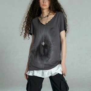 Layered Gothic Lace Trim T-Shirt: Chic Outfit Ideas for Every Occasion