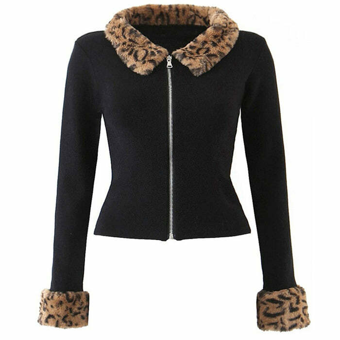 Leopard Trim Zip Up Cardigan: Chic Outfit Ideas for Every Occasion