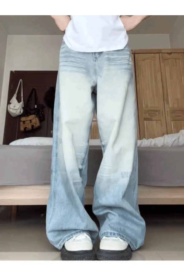 Light Wash Oversized Baggy Jeans: Perfect for Casual Outfits & Y2K Style