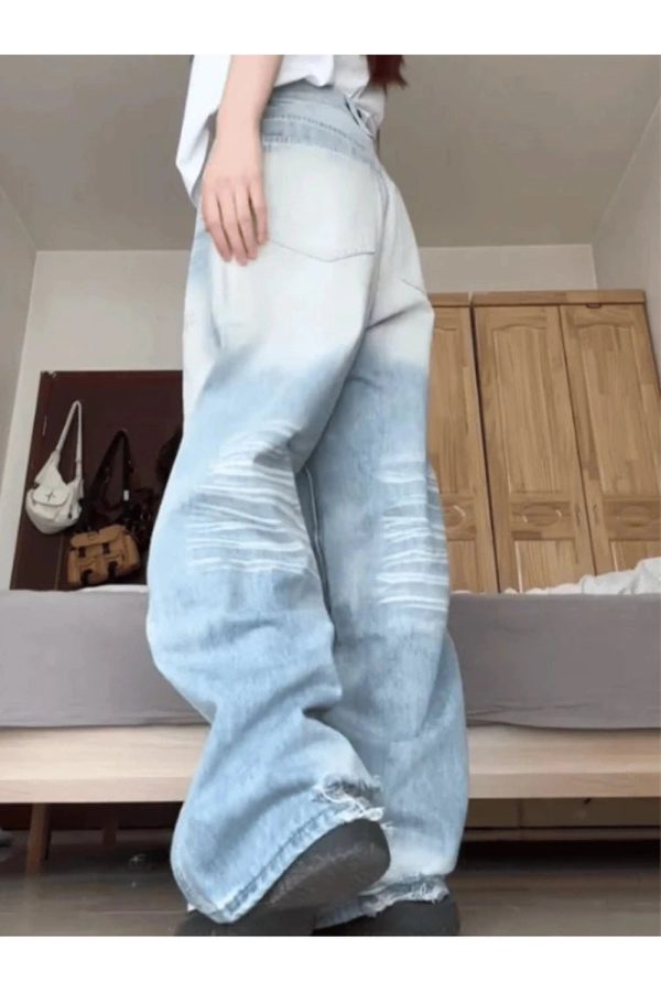 Light Wash Oversized Baggy Jeans: Perfect for Casual Outfits & Y2K Style