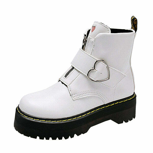 Love Bites Boots in White - Y2K Fashion, Cute 2000s Outfits, McBling Style