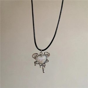 Lunar Glow & Angel Heart Necklace: Perfect for Concerts & Date Nights