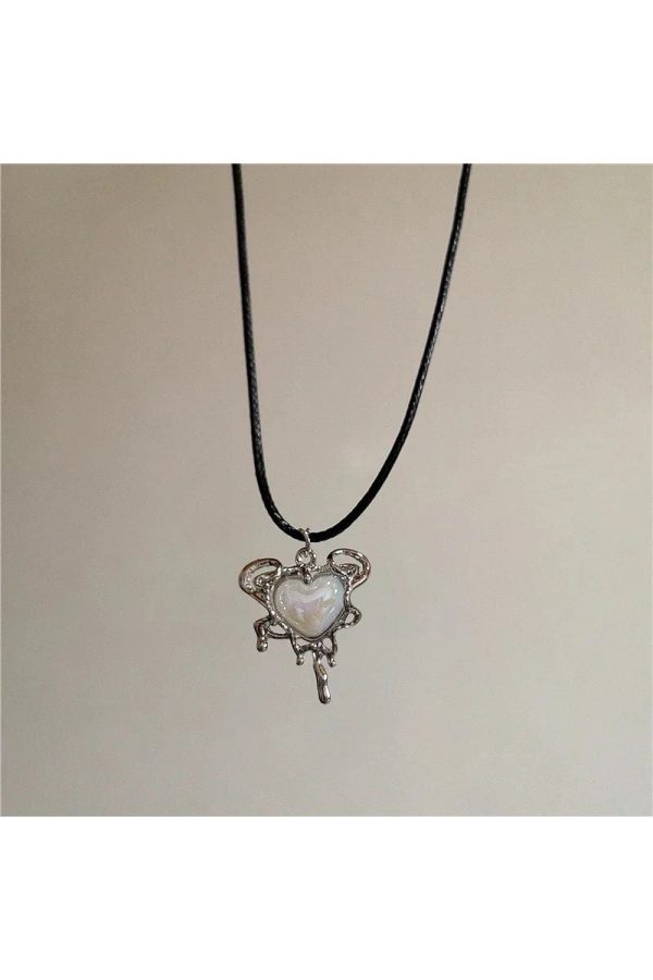 Lunar Glow & Angel Heart Necklace: Perfect for Concerts & Date Nights