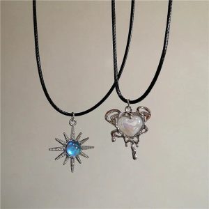 Lunar Glow & Angel Heart Necklace: Perfect for Concerts & Date Nights