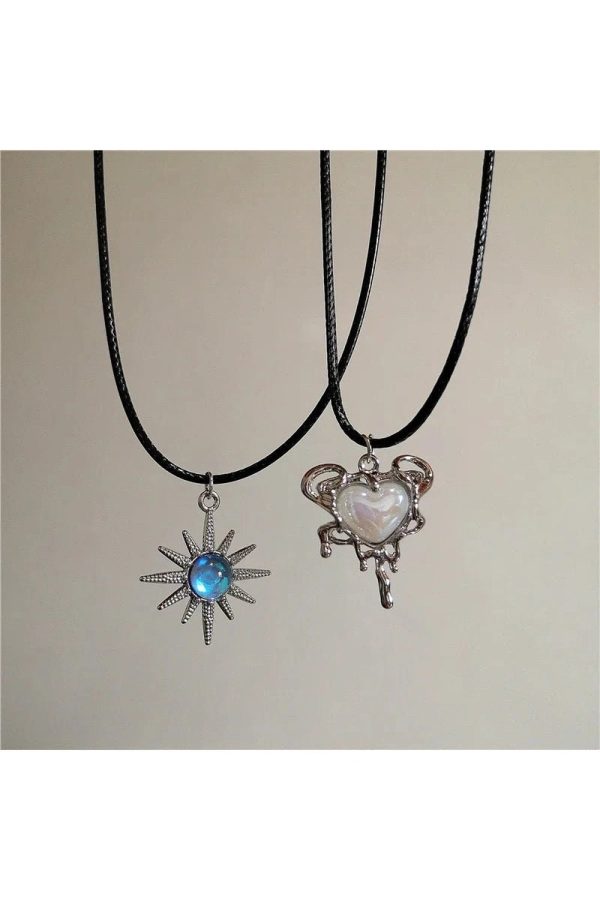 Lunar Glow & Angel Heart Necklace: Perfect for Concerts & Date Nights