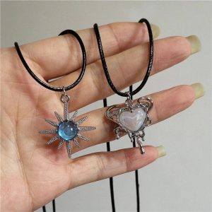 Lunar Glow & Angel Heart Necklace: Perfect for Concerts & Date Nights