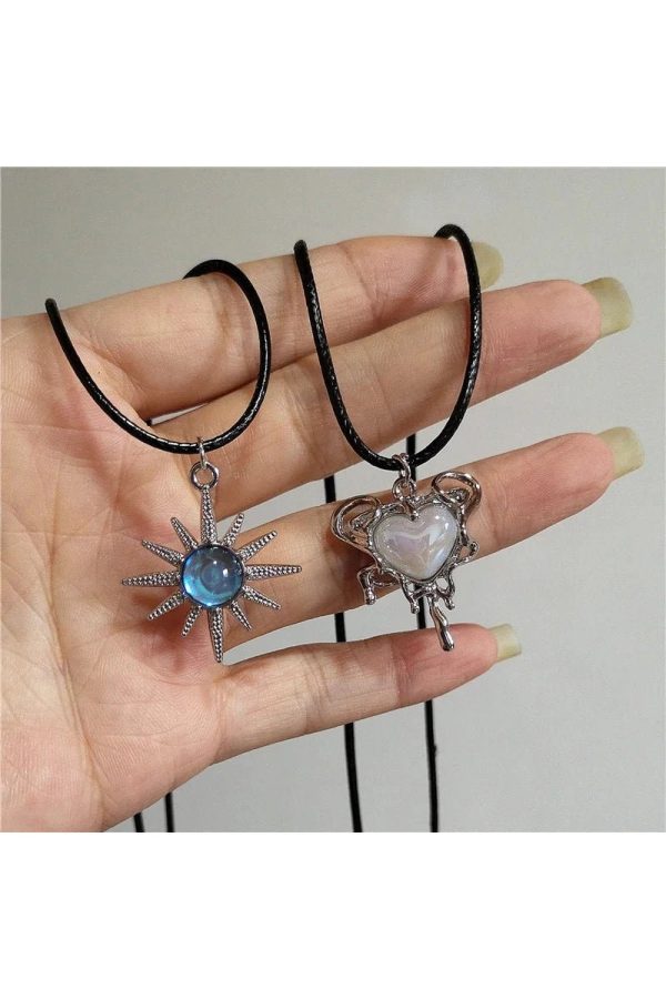 Lunar Glow & Angel Heart Necklace: Perfect for Concerts & Date Nights