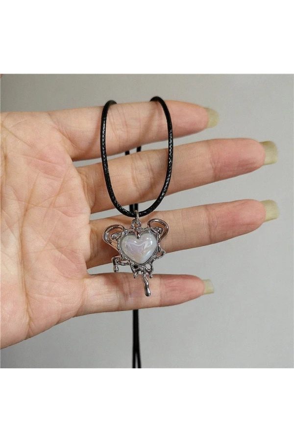 Lunar Glow & Angel Heart Necklace: Perfect for Concerts & Date Nights