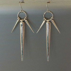 Metallic Spike Drop Earrings for Trendy Outfits & Concert Outfit Ideas