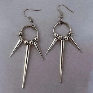 Metallic Spike Drop Earrings for Trendy Outfits & Concert Outfit Ideas