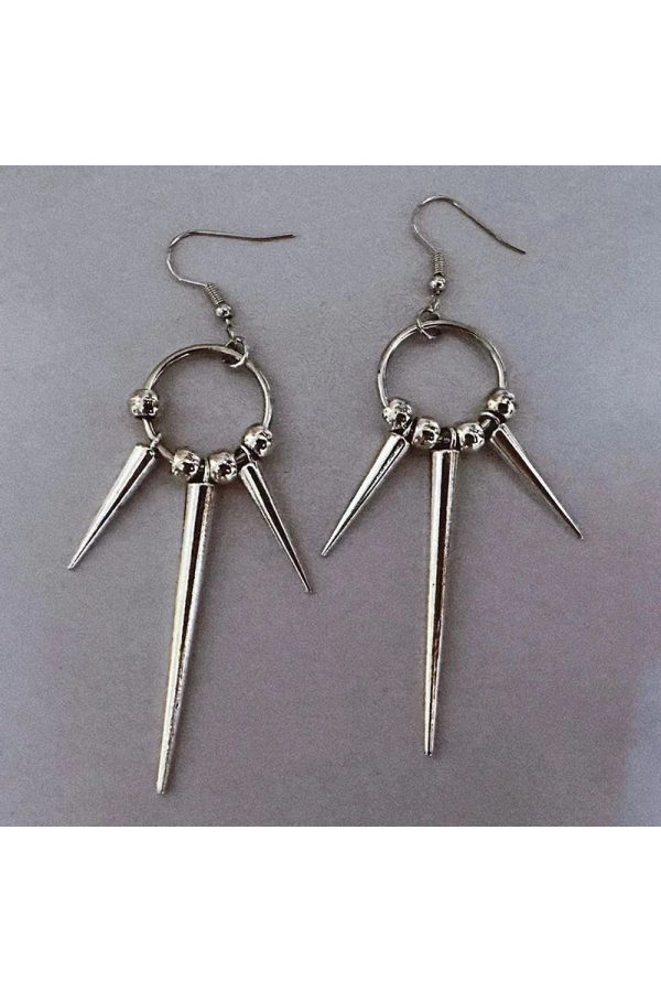 Metallic Spike Drop Earrings for Trendy Outfits & Concert Outfit Ideas