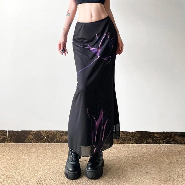 Midnight Bloom Maxi Skirt: Perfect for Spring Outfits & Concert Outfit Ideas