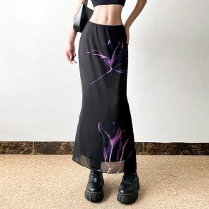 Midnight Bloom Maxi Skirt: Perfect for Spring Outfits & Concert Outfit Ideas