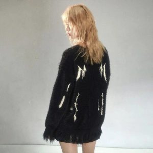 Midnight Chaos Fuzzy Sweater: Cozy Outfit Ideas for Every Occasion