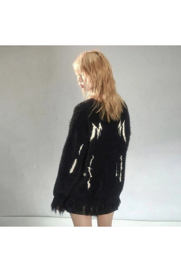 Midnight Chaos Fuzzy Sweater: Cozy Outfit Ideas for Every Occasion