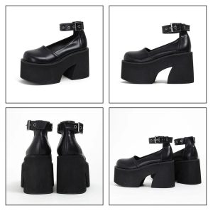 Midnight Edge Block Heel Shoes: Perfect for Concerts, Date Nights