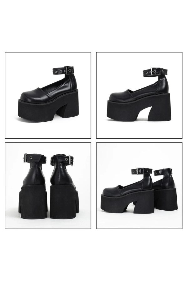 Midnight Edge Block Heel Shoes: Perfect for Concerts, Date Nights