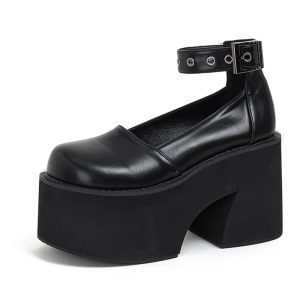 Midnight Edge Block Heel Shoes: Perfect for Concerts, Date Nights