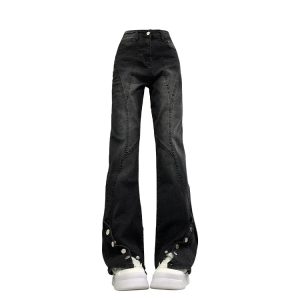 Midnight Flare Snap Jeans: Perfect for Concerts, Casual Outfits