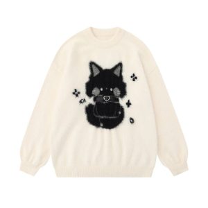 Midnight Kitty Fuzzy Sweater: Cozy Outfit Ideas for Every Occasion