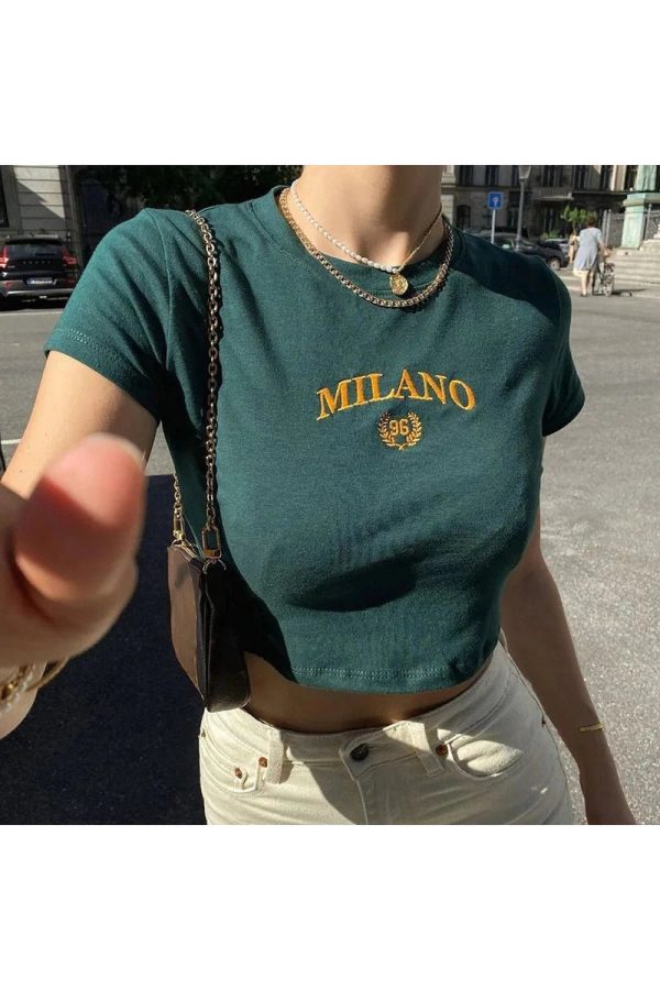 Milano Crest Cropped Top: Trendy Outfit Ideas for Spring & Beyond