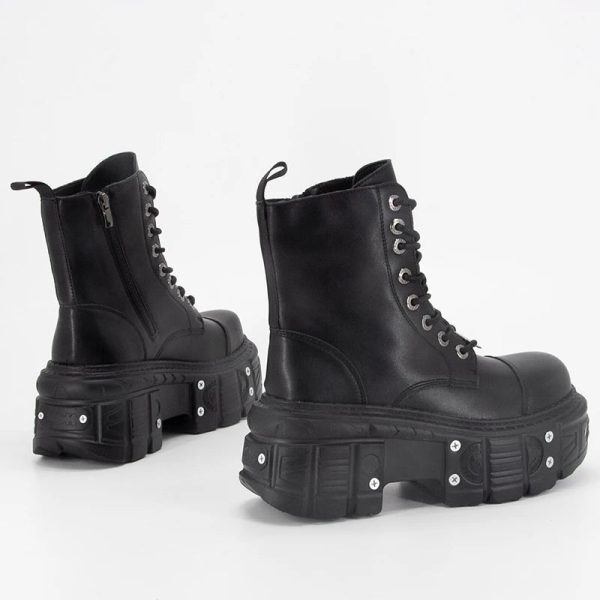 Neo-Punk Platform Combat Boots: Perfect for Concerts, Casual Outfits