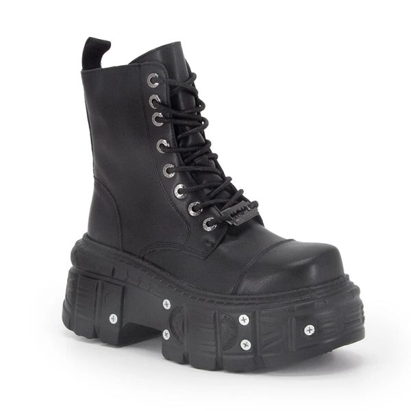 Neo-Punk Platform Combat Boots: Perfect for Concerts, Casual Outfits