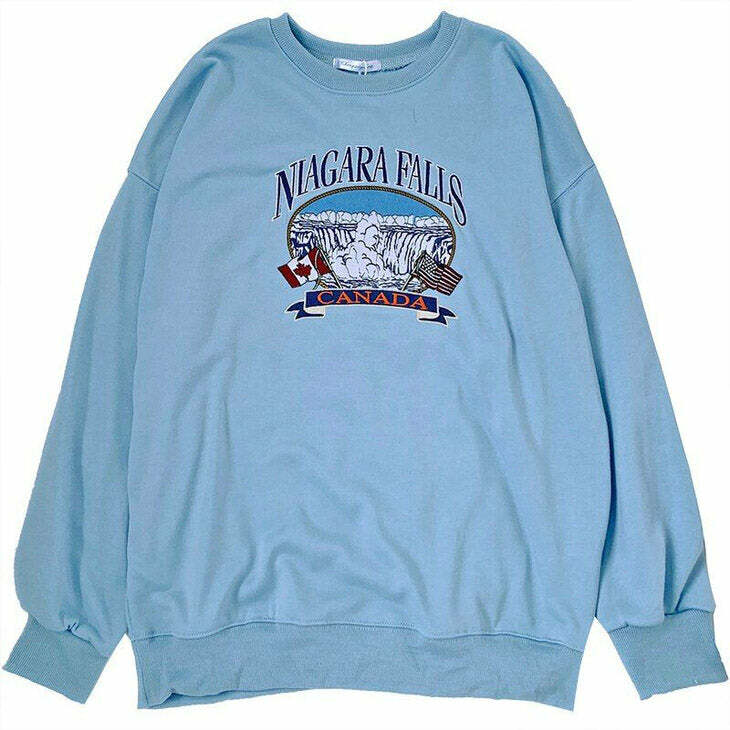 Niagara Falls Embroidery Sweatshirt: Perfect for Casual Outfits & Travel