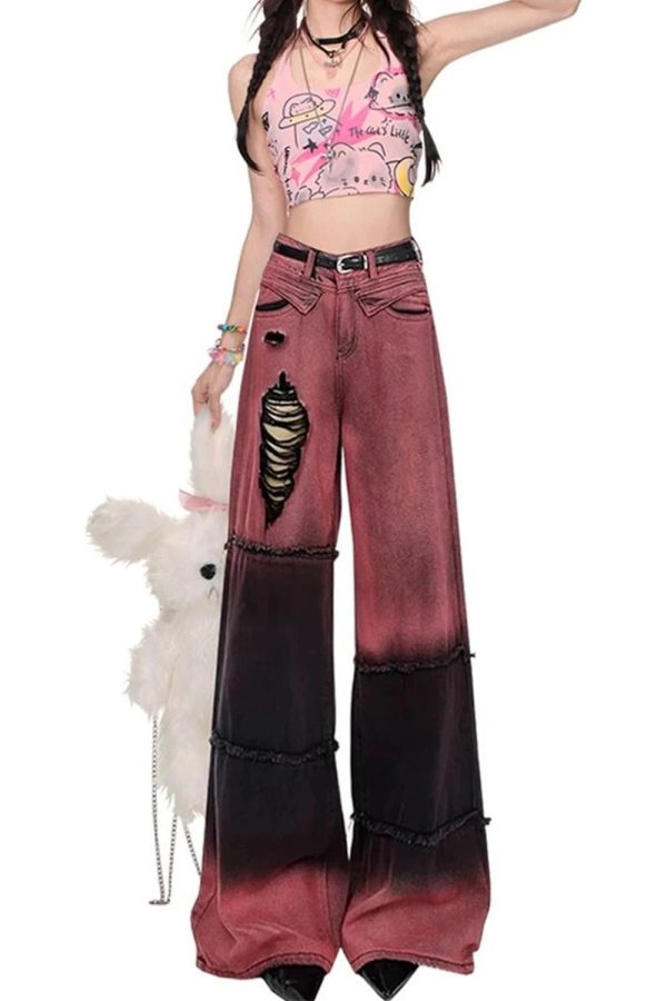 Ombre Spiral Grunge Flare Pants: Trendy Outfit Ideas for Every Occasion