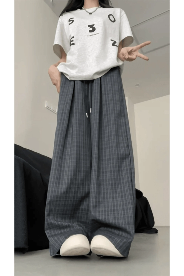 Oversized Plaid Slouchy Pants - Cute 2000s Outfits & Y2K Fashion Inspiration