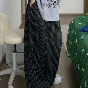 Oversized Striped Palazzo Pants - Cute 2000s Outfits & Y2K Fashion