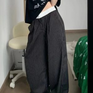 Oversized Striped Palazzo Pants - Cute 2000s Outfits & Y2K Fashion