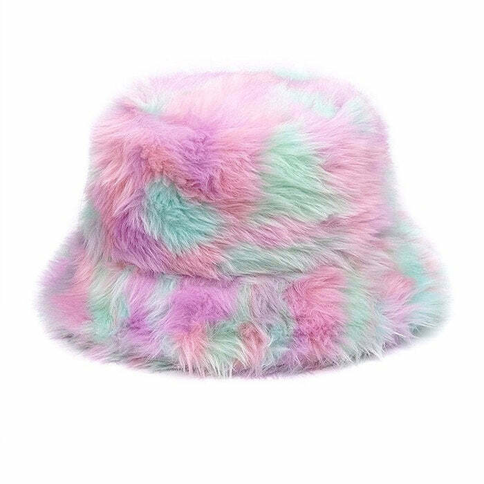 Pastel Aesthetic Fluffy Bucket Hat for Trendy Outfits & Fashion Ideas